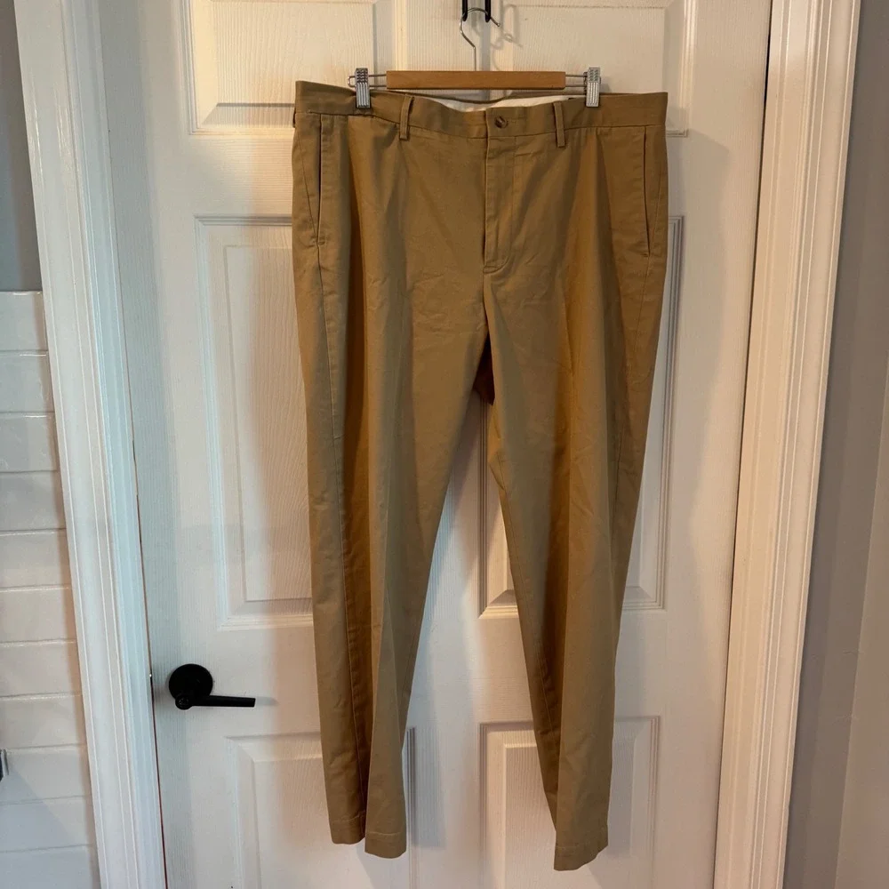 Polo Ralph Lauren Pants Mens 38x32 Khaki Tan Stretch Straight Fit Chino